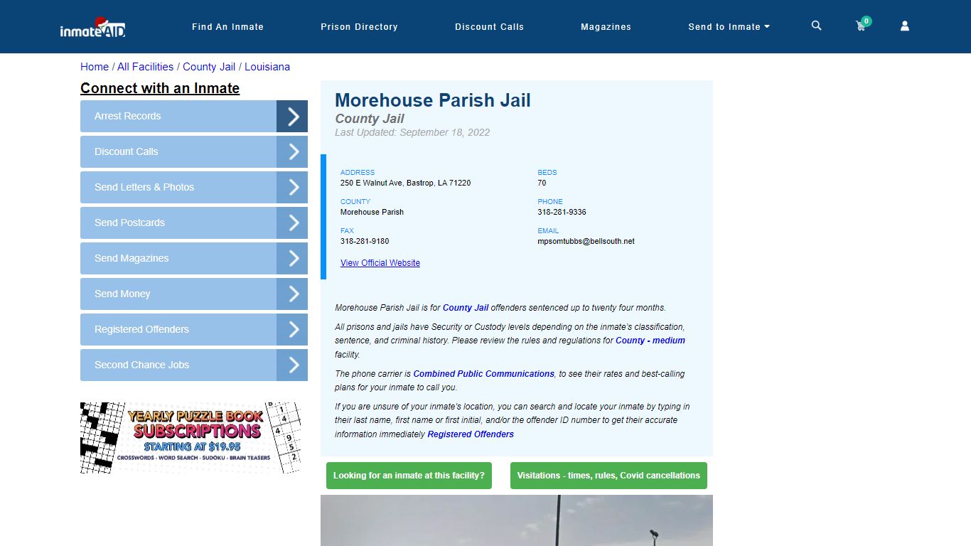 Morehouse Parish Jail - Inmate Locator - Bastrop, LA